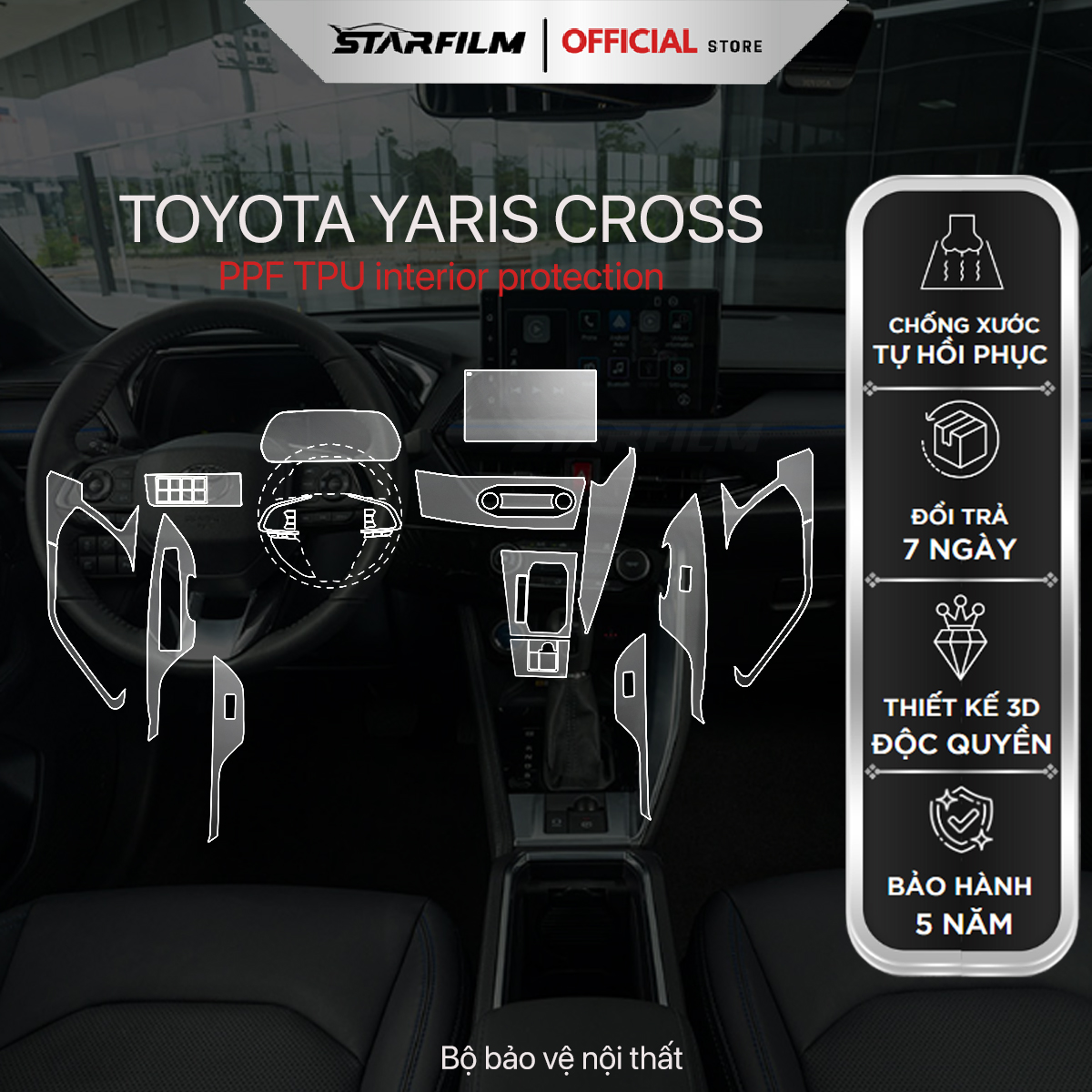 Toyota Yaris Cross PPF TPU chống xước tự hồi phục